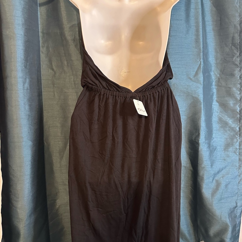 Free People Elegant Black Sleeveless Halter Dress - Picture 3 of 6
